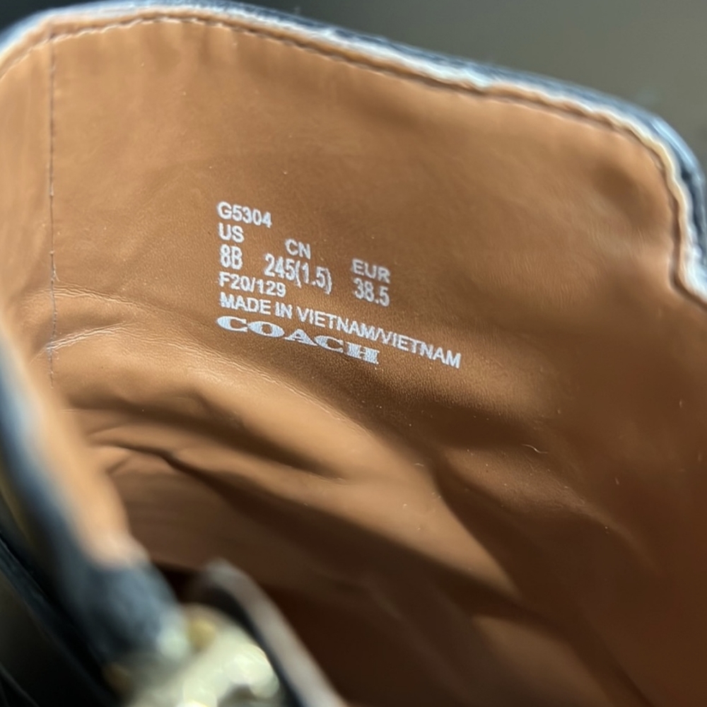 Coach Size 8 Leather Ankle Booties - Picture 3 of 6